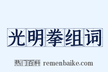 光明拳组词是什么意思的图片